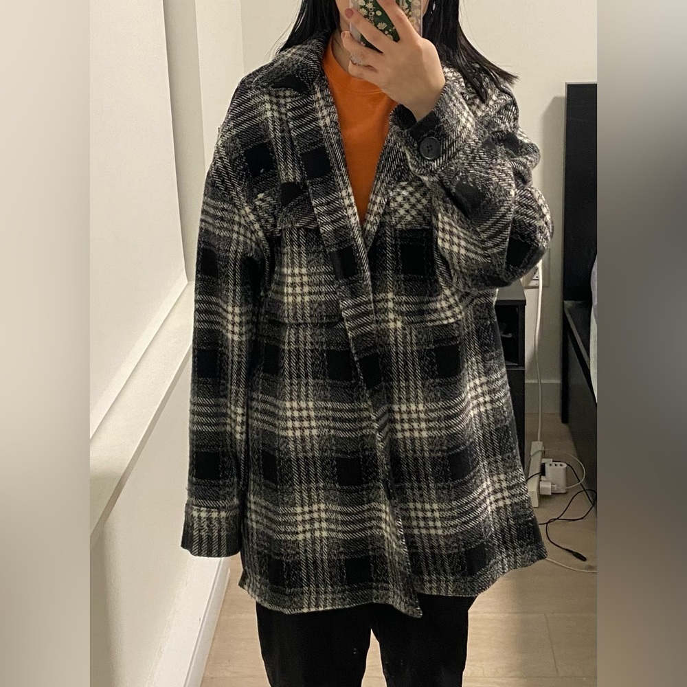 Motel Rocks Plaid Oversized Jacket Size Small